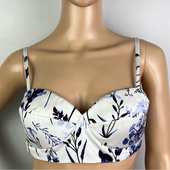 NEW FAVORITE DAUGHTER REVOLVE FLORAL PRINT SATIN BRA TOP - Picture 2 of 8
